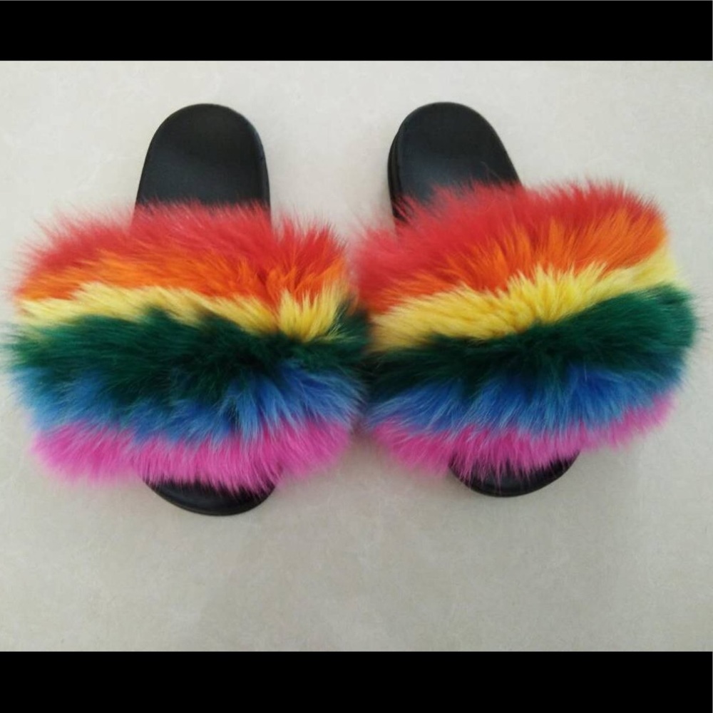 Fox fur slides